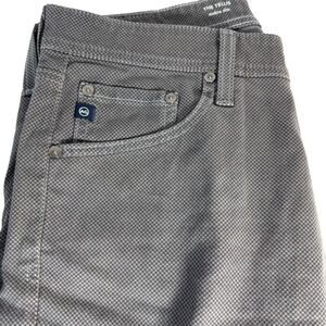 AG‎ Adriano Goldschmied The Tellis Slim Straight Grey Plaid Jeans Sz 31 x 34